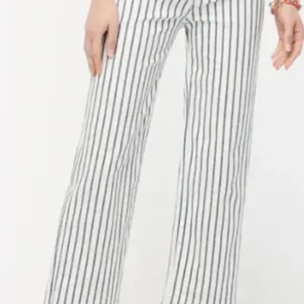 J crew slim wide leg jean in stripe